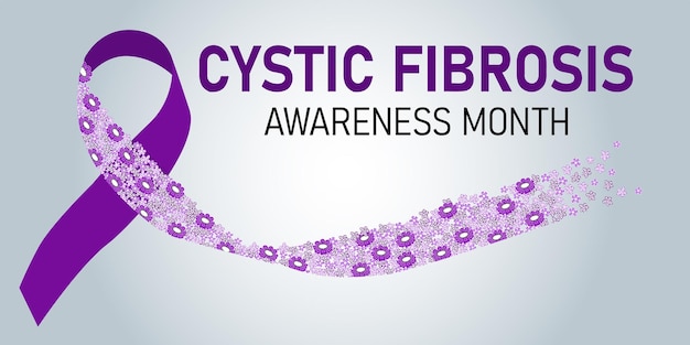 Vector estandarte del mes de concienciación sobre la fibrosis quística