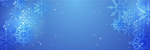 Estandarte de Navidad abstracto con decoración de borde de copo de nieve Fondo de Navidad para cartel de felicitación de cartel estandarte ancho papel tapiz decoración página de aterrizaje