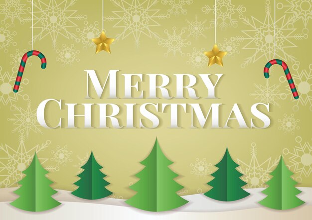 estandarte de Navidad feliz y elementos de Navidad de fondo