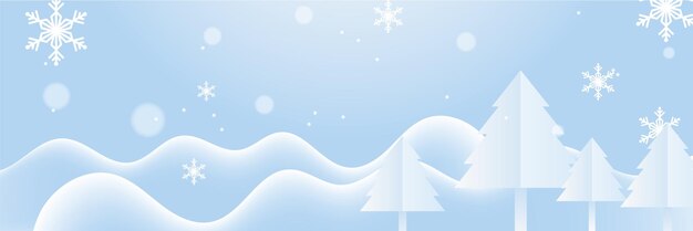 Estandarte navideño con copos de nieve, luces brillantes de Navidad y ramas de palma de abeto, carteles horizontales de Navidad, tarjetas de felicitación, encabezados de sitios web.