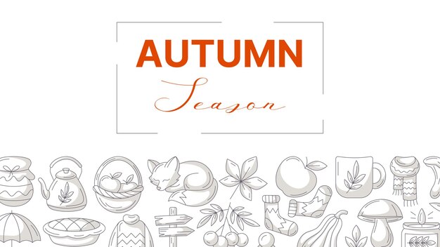 Estandarte o fondo horizontal de la temporada de otoño con espacio para el texto Marco inferior minimalista