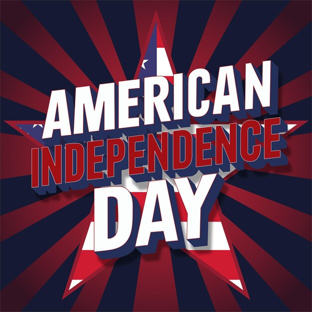 Estandarte o saludo de tipografía del Día de la Independencia de los Estados Unidos