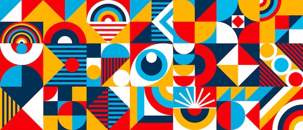 Estandarte de ojos Bauhaus abstracto estilo geométrico minimalista de los años veinte