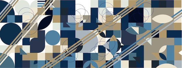 Estandarte de patrón geométrico en mosaico con azulejos sin esquemas de fondo