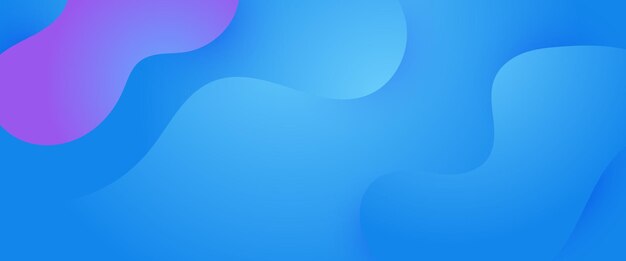 Estandarte simple de vector azul y púrpura con formas abstractas