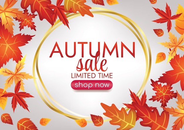 estandarte de la temporada de ventas de otoño
