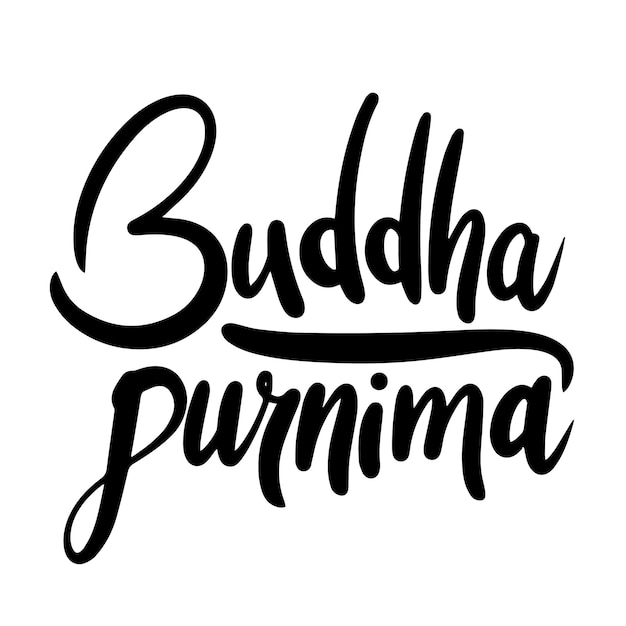 Estandarte de texto de Buda Purnima Arte vectorial dibujado a mano
