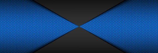 Estandarte vectorial abstracto negro y azul con patrón poligonal Fondo vectorial moderno