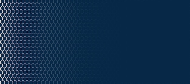 Estandarte vectorial azul abstracto con cuadrícula hexagonal Fondo de patrón sin costuras