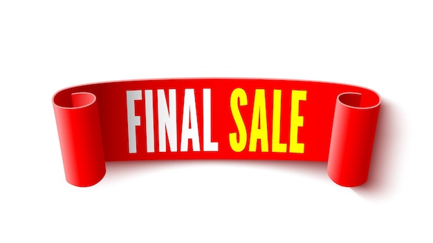 Estandarte de venta final cinta roja