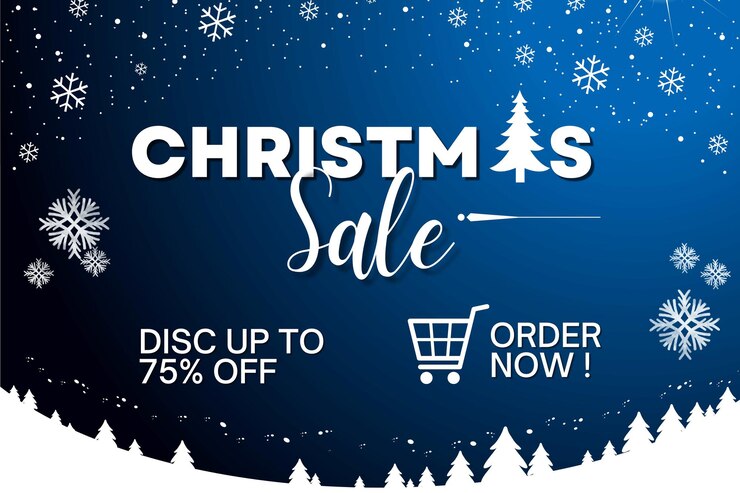 Vector estandarte de venta de navidad muy feliz