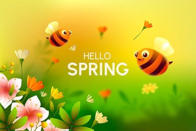 Estandarte de venta de la temporada de primavera en gradiente
