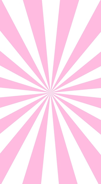Estandarte vertical rosa y blanco con rayos de sol líneas de fondo de teléfono móvil luz de fondo