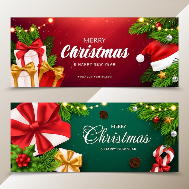 Estandartes navideños de estilo realista