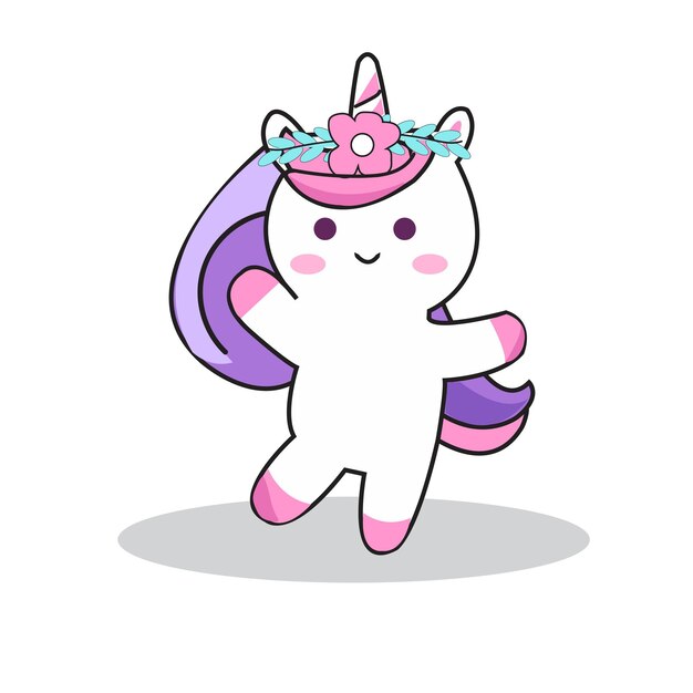 estante de unicornio plano lindo para elementos ilustración del icono vectorial