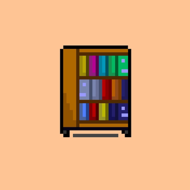 estantería con estilo pixel art