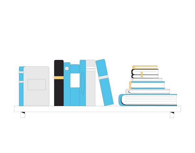 Estantería de libros Símbolo de aprendizaje de la educación del conocimiento Pila de novelas de no ficción