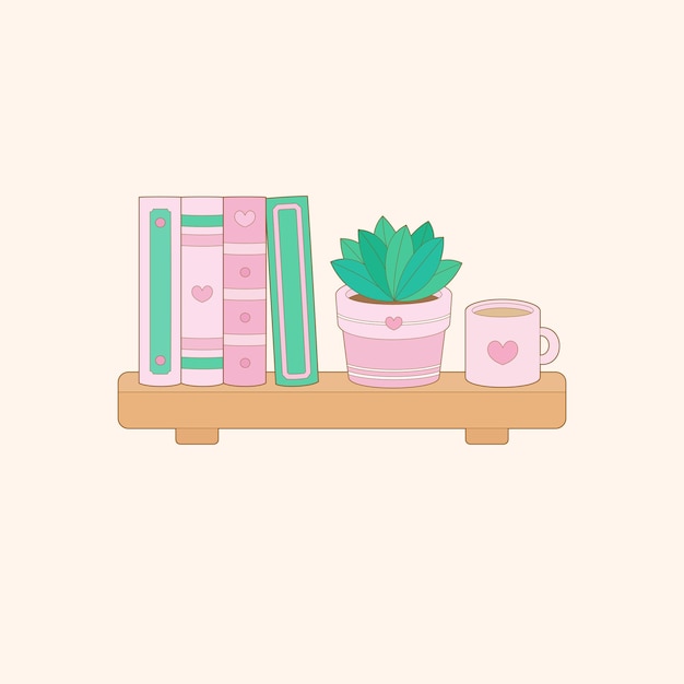 estantería de plantas rosadas