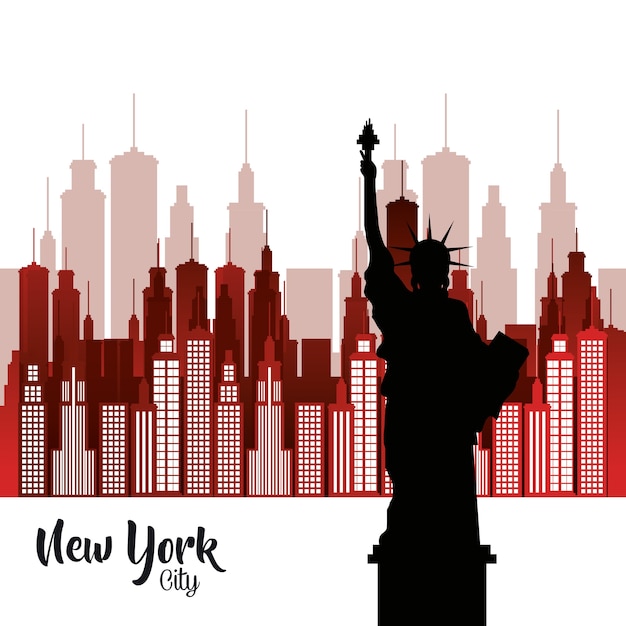 Vector estatua de la ciudad de nueva york de liberty