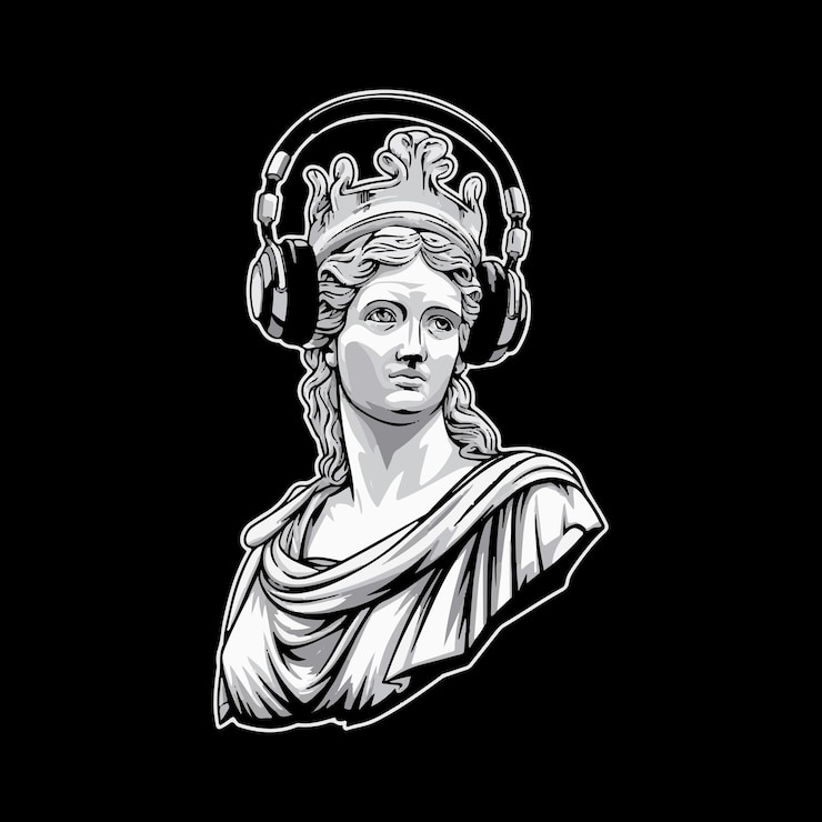 Vector estatua griega para camiseta