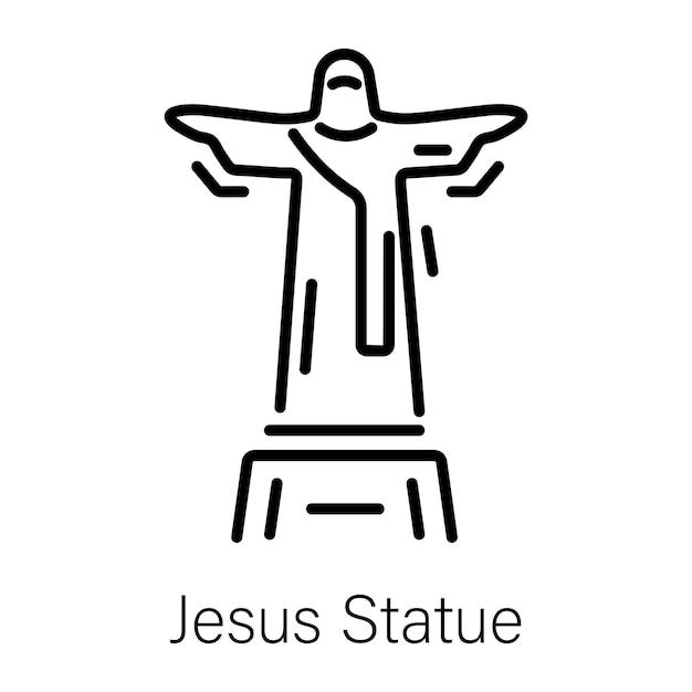 Vector una estatua de jesús una estatua con una estatura de jesús en ella