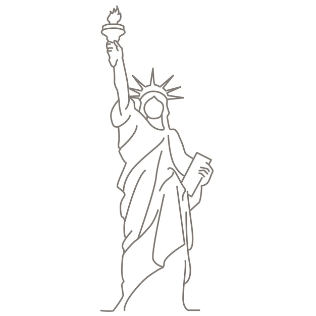 Vector la estatua de la libertad es una estatua de la diosa romana de la libertad.