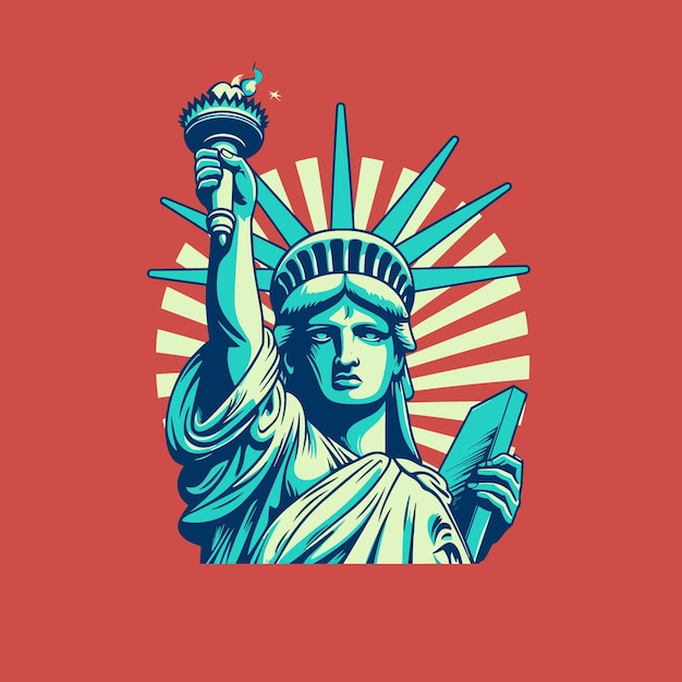 Vector estatua de la libertad estados unidos vector detalle plano