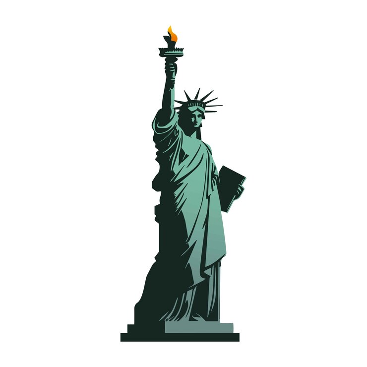 Estatua de la Libertad Ilustración gráfica Símbolo estadounidense Nueva York Estados Unidos