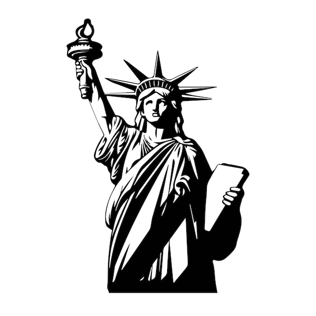 Estatua de la libertad ilustración gráfica símbolo estadounidense nueva york estados unidos