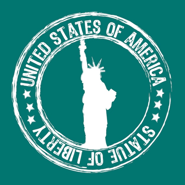 estatua de la libertad sello aislado