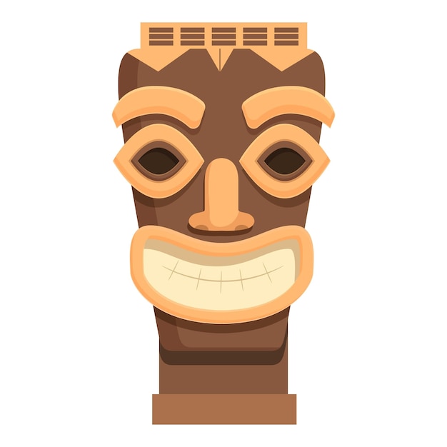Estatua de maya chaman icono vector de dibujos animados Diseño de cara