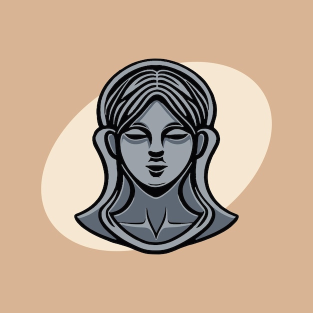 estatua, vector, ilustración