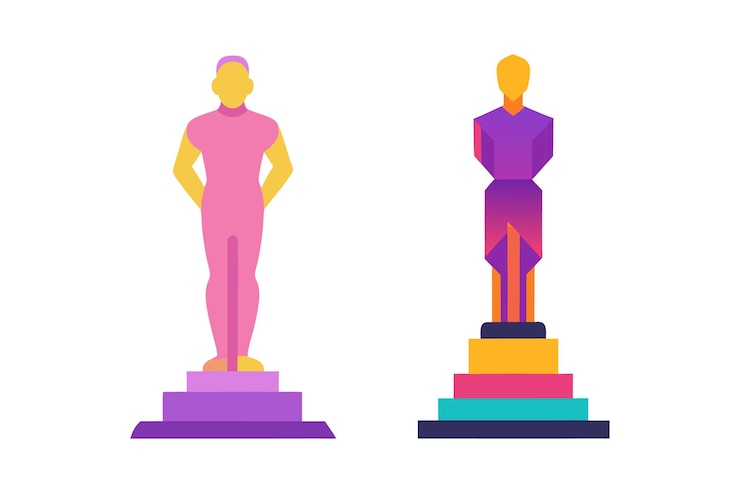 Vector estatuas geométricas una ilustración de los premios modernos