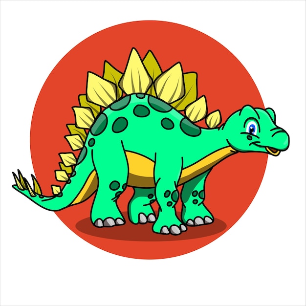 Estegosaurio en ilustración vectorial diseño ilustración