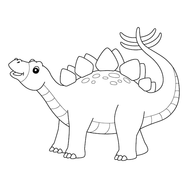 Estegosaurio Página para colorear para niños