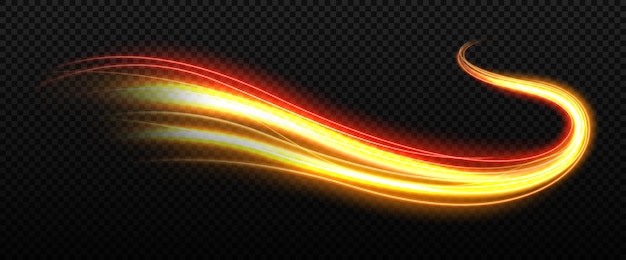 Estelas de luz colorida exposición prolongada efecto de desenfoque de movimiento ilustración vectorial