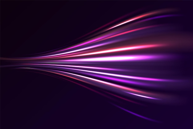 Estelas de luz coloridas exposición prolongada efecto de desenfoque de movimiento movimiento abstracto moderno de alta velocidad