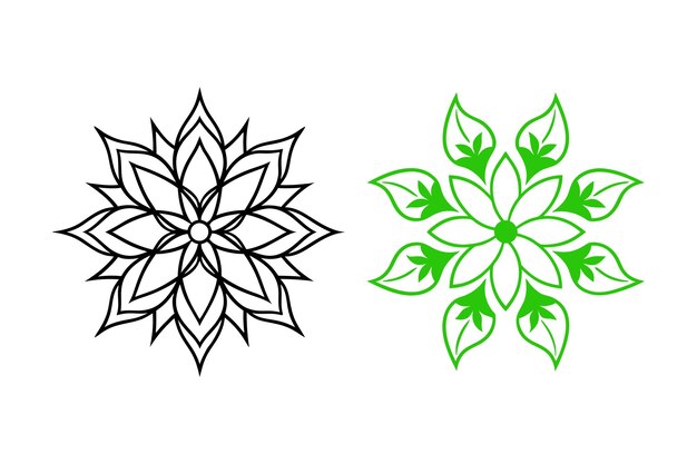 estencils de artesanía de flores diseño de líneas vectoriales