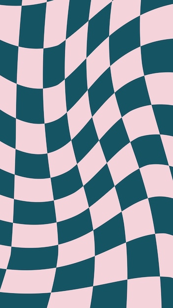 Vector estética linda distorsionada vertical azul oscuro y rosa tablero de ajedrez guinga plaid damas papel tapiz ilustración perfecta para telón de fondo papel tapiz cubierta de banner