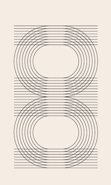 Estética minimalista Boho Impresión de cartel de arco iris Diseño de superficie de pancartas contemporáneas Arte de línea abstracto