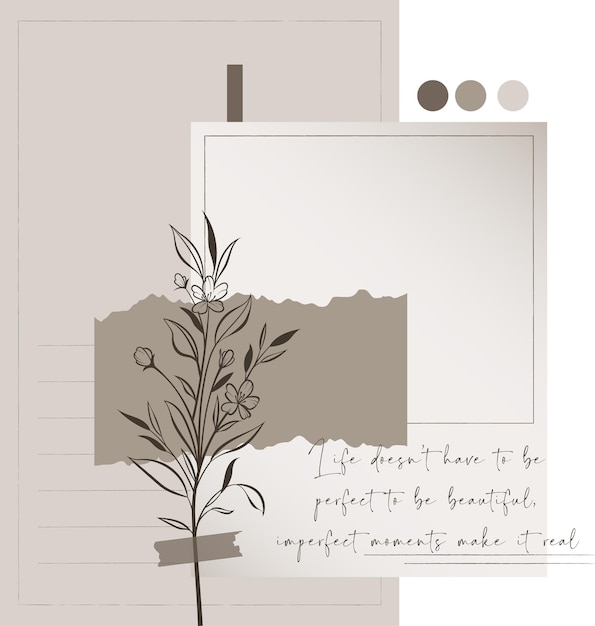 Estética y minimalista nota en capas bloc de notas elementos de scrapbooking