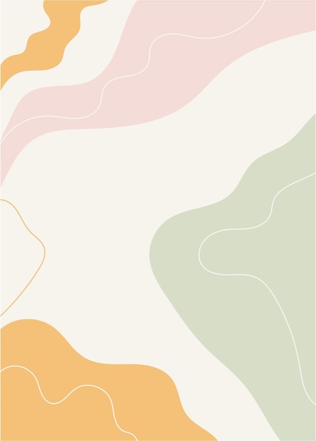 Estético Fondo minimalista abstracto con formas y líneas orgánicas
