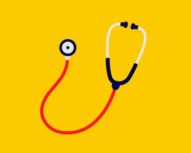 Estetoscopio cardíaco símbolo gráfico de estilo plano simple logotipo del médico de la clínica del hospital Atención médica