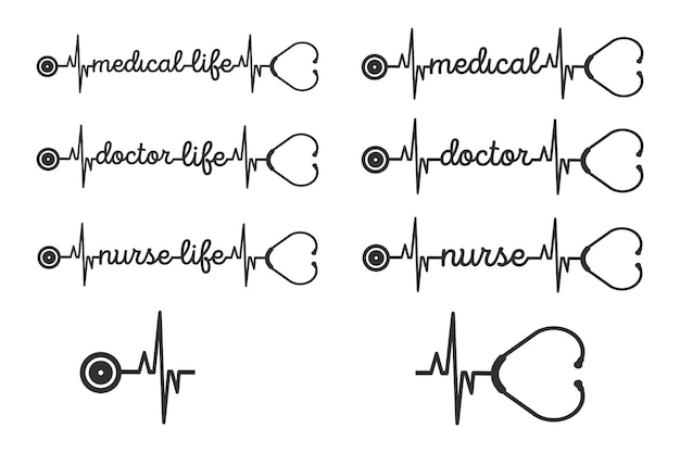 Vector estetoscopio diseño del logotipo médico atención médica con estetoscopio símbolo médico con stetoscopio