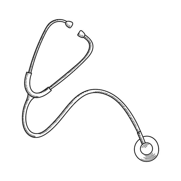 Vector estetoscopio de hospital sobre fondo blanco en vector