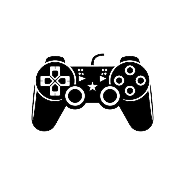 Estílida silueta de controlador de juego vectorial para jugadores y diseñadores gráficos