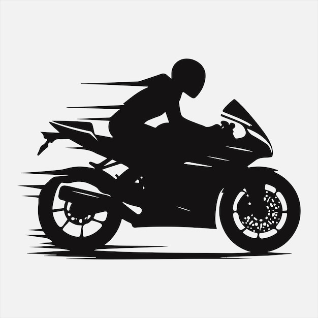 estilista motocicleta motocicleta deportiva silueta de carreras de motocicletas vector de ilustración en fondo blanco