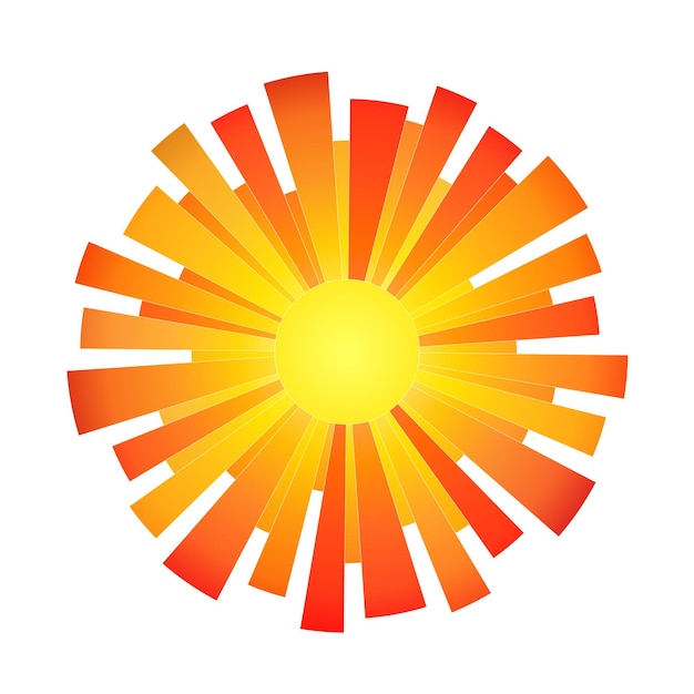 Estilización geométrica del sol luz del sol de verano rayos del sol dibujo