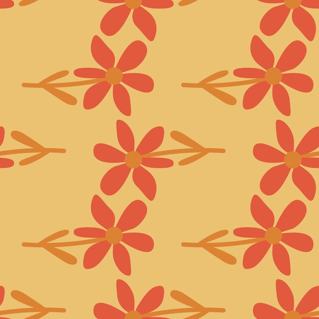 Estilizada flor tropical simple de patrones sin fisuras Adorno floral decorativo fondo sin fin