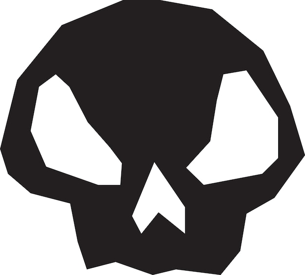 Estilizado bajo poli cráneo que evoca temas de peligro muerte Halloween y lo macabro adecuado para diseños relacionados con eventos espeluznantes o conceptos oscuros